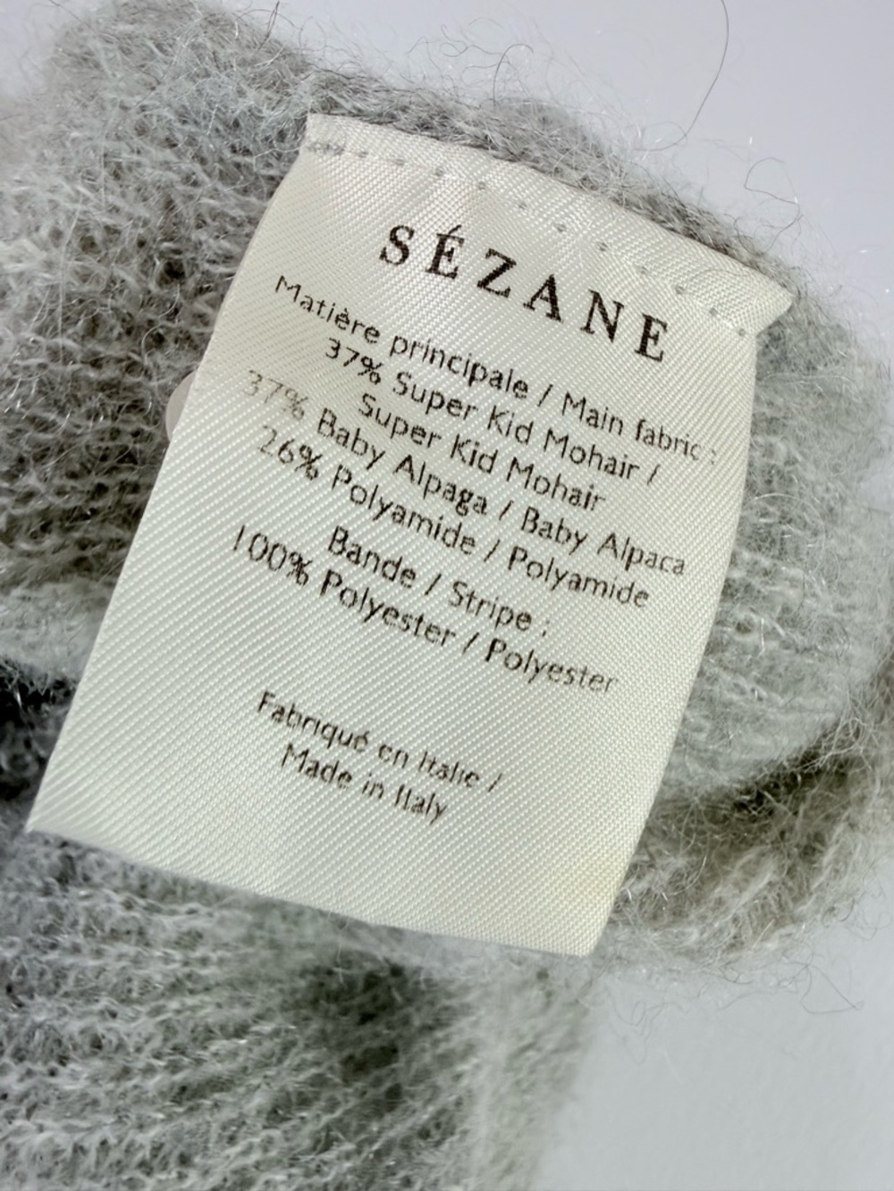 Sezane Gaspard cardigan in Mottled Grey - Picture 8 of 9
